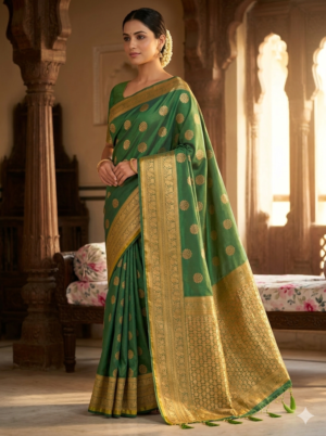 Banarasi Mashru Satin silk saree