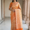 IMG_9124 Pure Kanchipuram Silk Saree with golden zari border