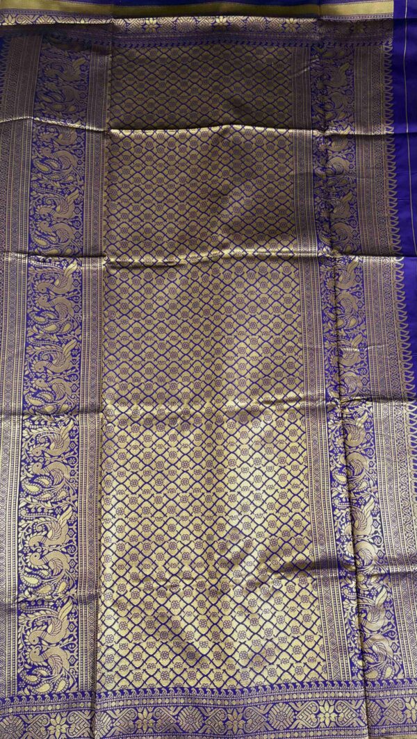 Royal Blue Semi Banarasi Silk Saree