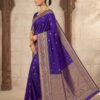 Royal Blue Semi Banarasi Silk Saree