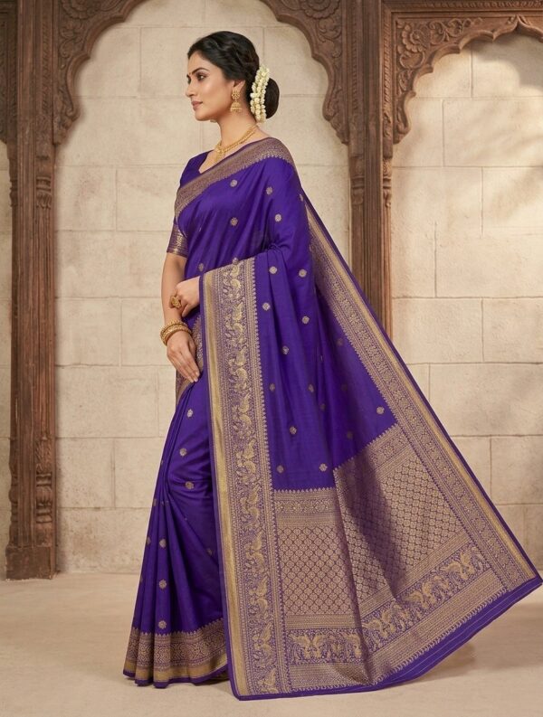 Royal Blue Semi Banarasi Silk Saree
