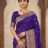 Royal Blue Semi Banarasi Silk Saree