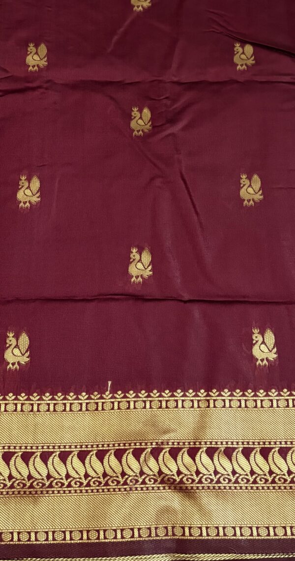 Regal Maroon Semi Banarasi Silk Saree