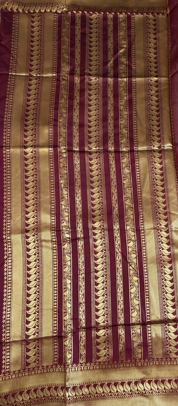 Regal Maroon Semi Banarasi Silk Saree