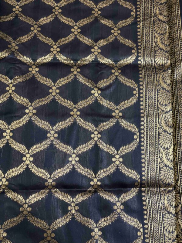 Classic Black Semi Banarasi Silk Saree